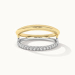 Wide Two-Tone Band, 14K Gold Vermeil, 1/4 ct Lab Grown Diamond-4