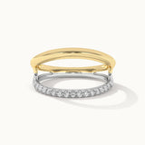 Wide Two-Tone Band, 14K Gold Vermeil, 1/4 ct Lab Grown Diamond-4