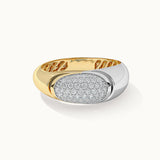 Two-Tone Dome Ring, 14K Gold Vermeil, 1/3 ct Lab Grown Diamond-3