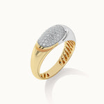 Two-Tone Dome Ring, 14K Gold Vermeil, 1/3 ct Lab Grown Diamond-5