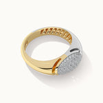 Two-Tone Dome Ring, 14K Gold Vermeil, 1/3 ct Lab Grown Diamond-6