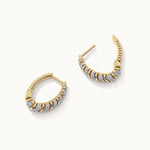 Fine Threaded Hoops, 14K Solid Gold, 3/8 ct Lab Grown Diamond-7