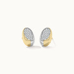 Two-Tone Oval Studs, 14K Solid Gold, 3/8 ct Lab Grown Diamond-3