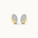 Two-Tone Oval Studs, 14K Solid Gold, 3/8 ct Lab Grown Diamond-3