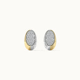 Two-Tone Oval Studs, 14K Gold Vermeil, 3/8 ct Lab Grown Diamond-6