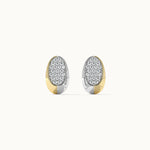 Two-Tone Oval Studs, 14K Solid Gold, 3/8 ct Lab Grown Diamond-6