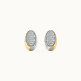 Two-Tone Oval Studs, 14K Solid Gold, 3/8 ct Lab Grown Diamond-6