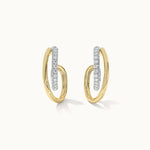 Two-Tone Twisted Hoops, 14K Gold Vermeil, 1/3 ct Lab Grown Diamond-3