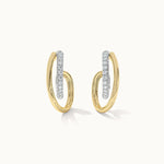 Two-Tone Twisted Hoops, 14K Solid Gold, 1/3 ct Lab Grown Diamond-3