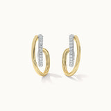 Two-Tone Twisted Hoops, 14K Solid Gold, 1/3 ct Lab Grown Diamond-3
