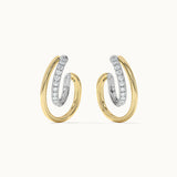 Two-Tone Twisted Hoops, 14K Gold Vermeil, 1/3 ct Lab Grown Diamond-7