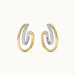 Two-Tone Twisted Hoops, 14K Solid Gold, 1/3 ct Lab Grown Diamond-7