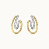 Two-Tone Twisted Hoops, 14K Solid Gold, 1/3 ct Lab Grown Diamond-7