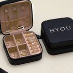 Black Faux Jewelry Case, 14K Gold Vermeil-2