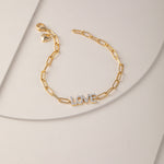Love Diamond Paperclip Bracelet, 14K Solid Gold, 1/4 ct Lab Grown Diamond-6