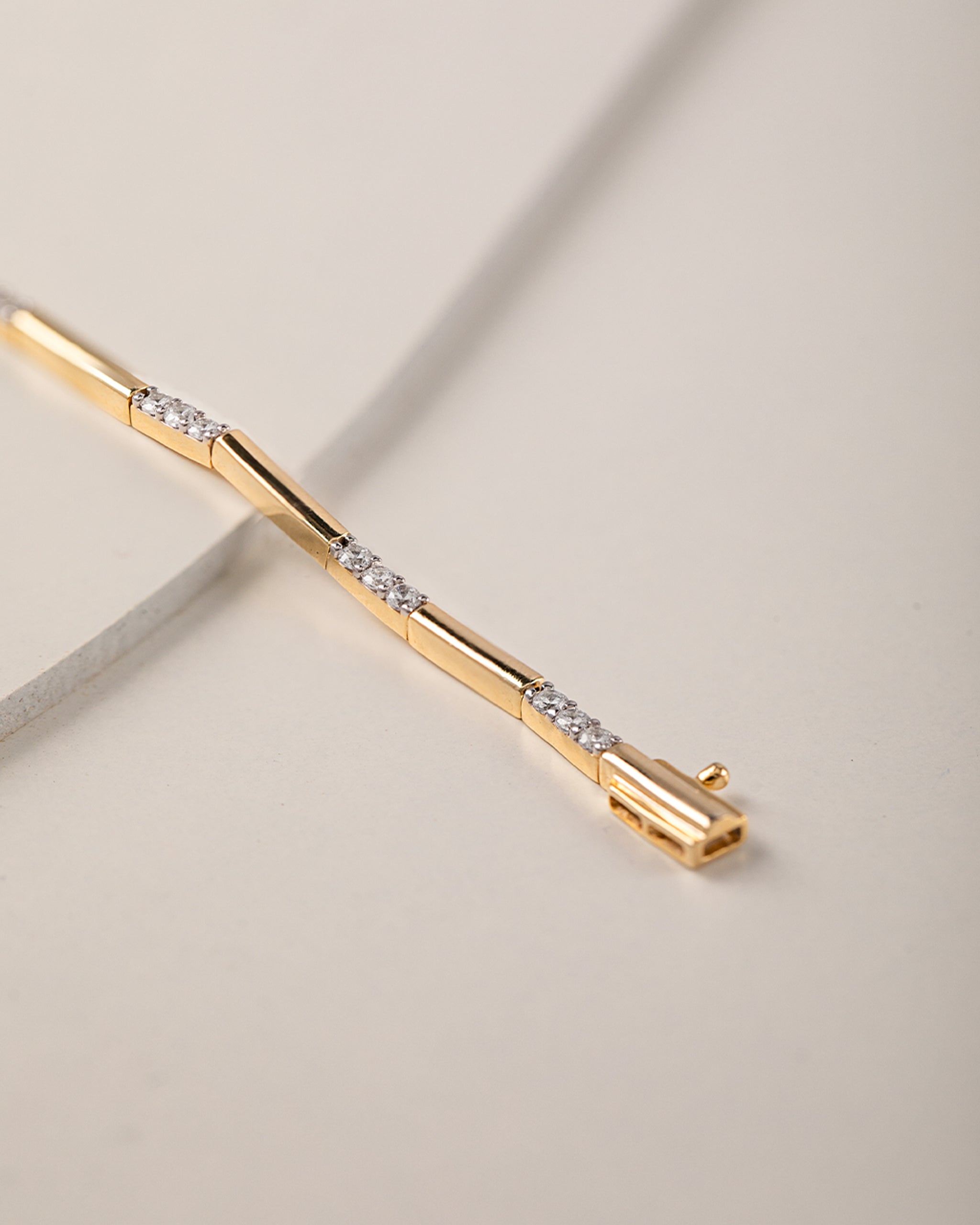 Station Bar Diamond Link Bracelet, 14K Gold Vermeil, 1 ct Lab Grown Diamond-5