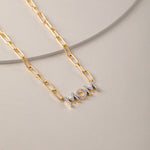 Mom Diamond Paperclip Necklace, 14K Solid Gold, 1/4 ct Lab Grown Diamond-5