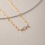 Mom Diamond Paperclip Necklace, 14K Gold Vermeil, 1/4 ct Lab Grown Diamond-5