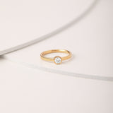 Bezel Solitaire Ring, 14K Gold Vermeil, 1/3 ct Lab Grown Diamond-5