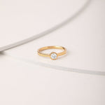 Bezel Solitaire Ring, 14K Solid Gold, 1/3 ct Lab Grown Diamond-5