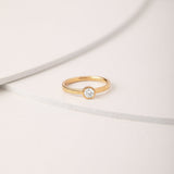 Bezel Solitaire Ring, 14K Solid Gold, 1/3 ct Lab Grown Diamond-5