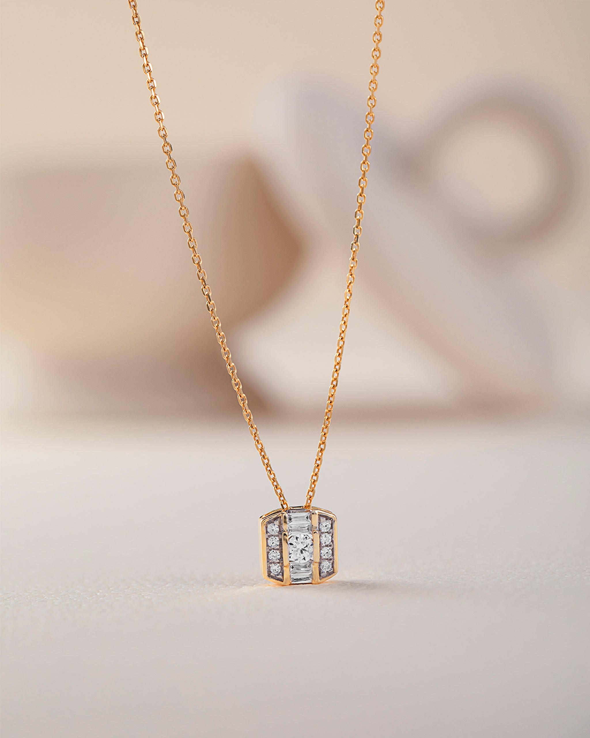 Elegant Octa Cluster Diamond Necklace, 14K Solid Gold, 1/3 ct Lab Grown Diamond-6