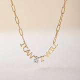 I Can & I Will Diamond Paperclip Necklace, 14K Gold Vermeil, 1/10 ct Lab Grown Diamond-6