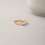 Square Solitaire Ring, 14K Gold Vermeil, 1/3 ct Lab Grown Diamond-5
