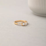 Square Solitaire Ring, 14K Solid Gold, 1/3 ct Lab Grown Diamond-5