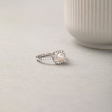 Classic Cushion Pearl Diamond Ring, 14K Solid Gold, 1/3 ct Lab Grown Diamond-5