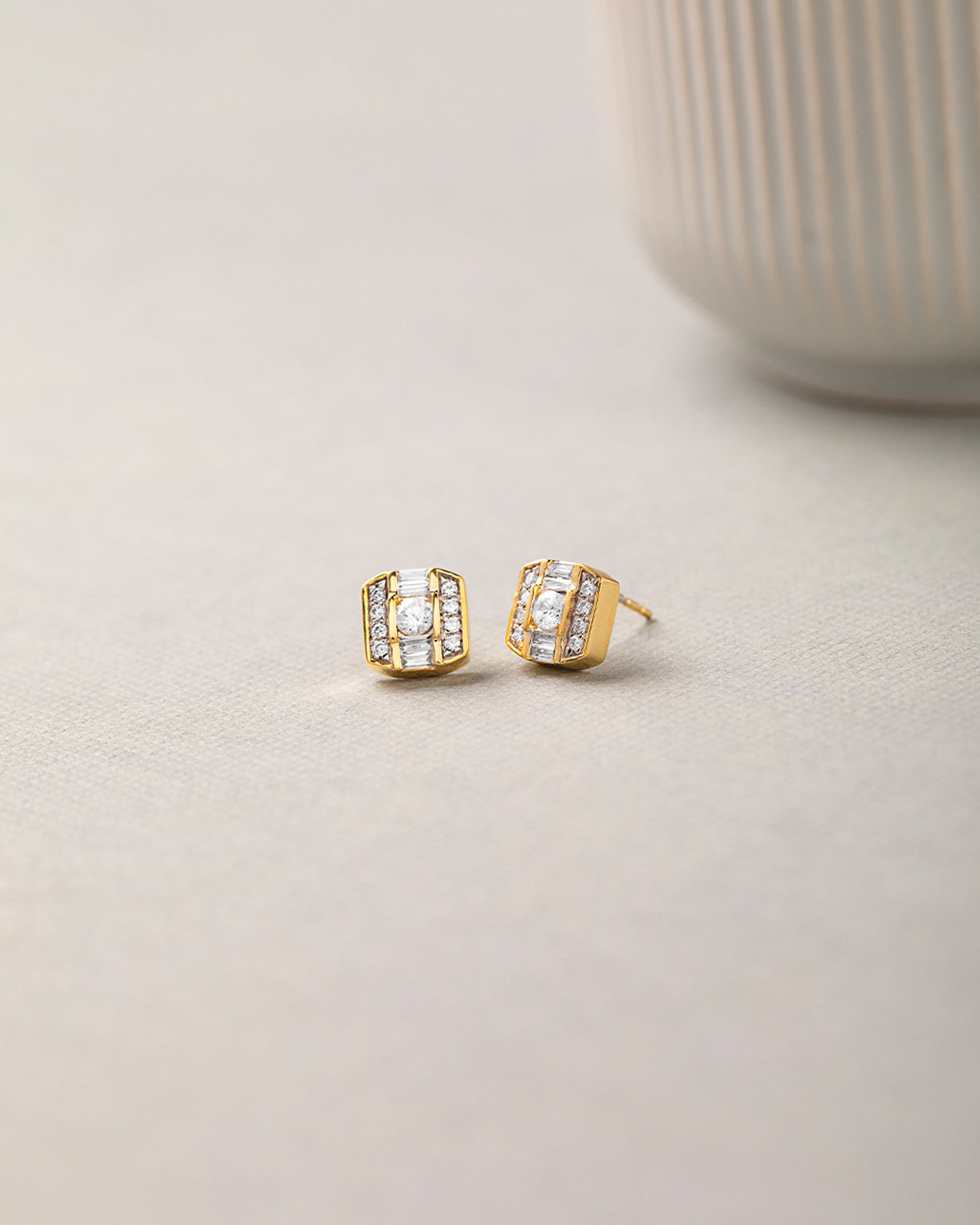 Elegant Octa Cluster Diamond Earrings, 14K Gold Vermeil, 1/2 ct Lab Grown Diamond-5