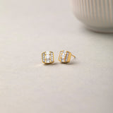 Elegant Octa Cluster Diamond Earrings, 14K Gold Vermeil, 1/2 ct Lab Grown Diamond-5