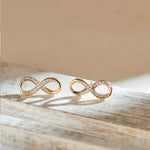 Infinity Diamond Earrings, 14K Gold Vermeil, 1/4 ct Lab Grown Diamond-6