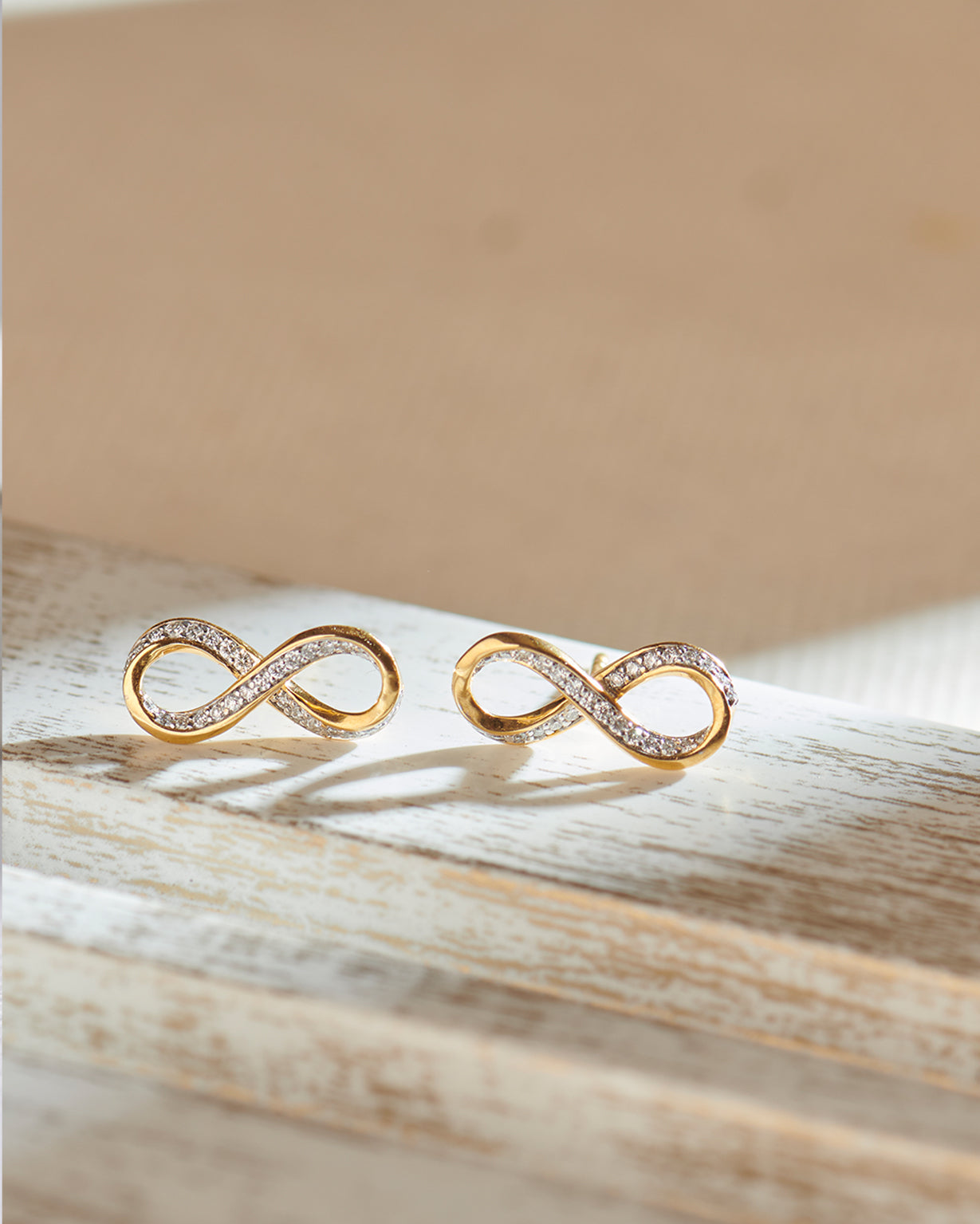 Infinity Diamond Earrings, 14K Solid Gold, 1/4 ct Lab Grown Diamond-6