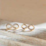 Infinity Diamond Earrings, 14K Solid Gold, 1/4 ct Lab Grown Diamond-6