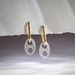 Soda Tab Hoops, 14K Solid Gold, 1/2 ct Lab Grown Diamond-6
