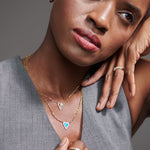 Sun Kissed Heart Diamond Necklace, 14K Solid Gold, 1/4 ct Lab Grown Diamond-2