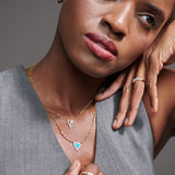 Sun Kissed Heart Diamond Necklace, 14K Solid Gold, 1/4 ct Lab Grown Diamond-2
