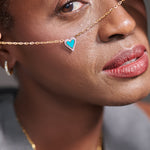 Turquoise Heart Diamond Necklace, 14K Gold Vermeil, 1/4 ct Lab Grown Diamond-2