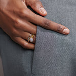 Halo Cluster Chain Link Diamond Ring, 14K Gold Vermeil, 1/5 ct Lab Grown Diamond-2