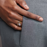 Halo Cluster Chain Link Diamond Ring, 14K Gold Vermeil, 1/5 ct Lab Grown Diamond-2