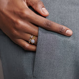 Halo Cluster Chain Link Diamond Ring, 14K Solid Gold, 1/5 ct Lab Grown Diamond-2