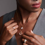 Hollow Circle Diamond Necklace, 14K Solid Gold, 1/2 ct Lab Grown Diamond-2