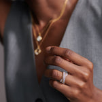 Wide Criss Cross Diamond Band, 14K Gold Vermeil, 1/2 ct Lab Grown Diamond-3