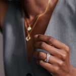 Wide Criss Cross Diamond Band, 14K Solid Gold, 1/2 ct Lab Grown Diamond-3