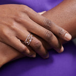 Multi Row Criss Cross Diamond Band, 14K Gold Vermeil, 1/2 ct Lab Grown Diamond-2