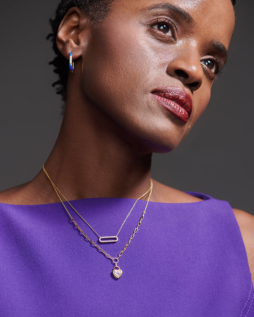 Paperclip Diamond Necklace, 14K Gold Vermeil, 1/5 ct Lab Grown Diamond-2