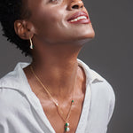 Harmony Pearl Malachite Lariat Necklace, 14K Gold Vermeil-2