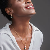 Harmony Pearl Malachite Lariat Necklace, 14K Gold Vermeil-2