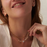 I Can & I Will Diamond Paperclip Necklace, 14K Solid Gold, 1/10 ct Lab Grown Diamond-2